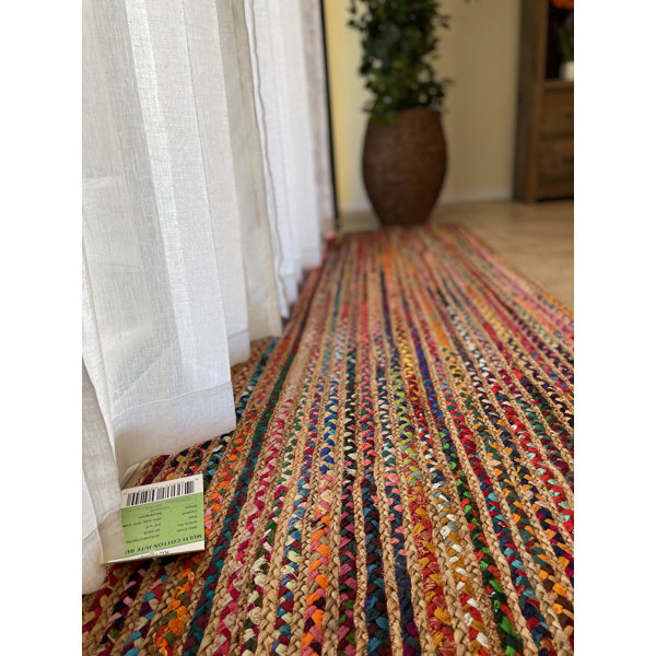 Bungalow Rose Handmade Hand Braided Red/Orange/Black Rug | Wayfair