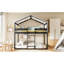 Lit superposé simple au-dessus de bois avec tente, finition, construction solide, maisonnette amusante pour une maison solide, option de rangement supplémentaire-645946690