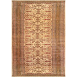 Hereke Hand Knotted Wool Oriental Area Rug in Beige/Brown