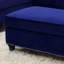 Repose-pieds en velours bleu indigo