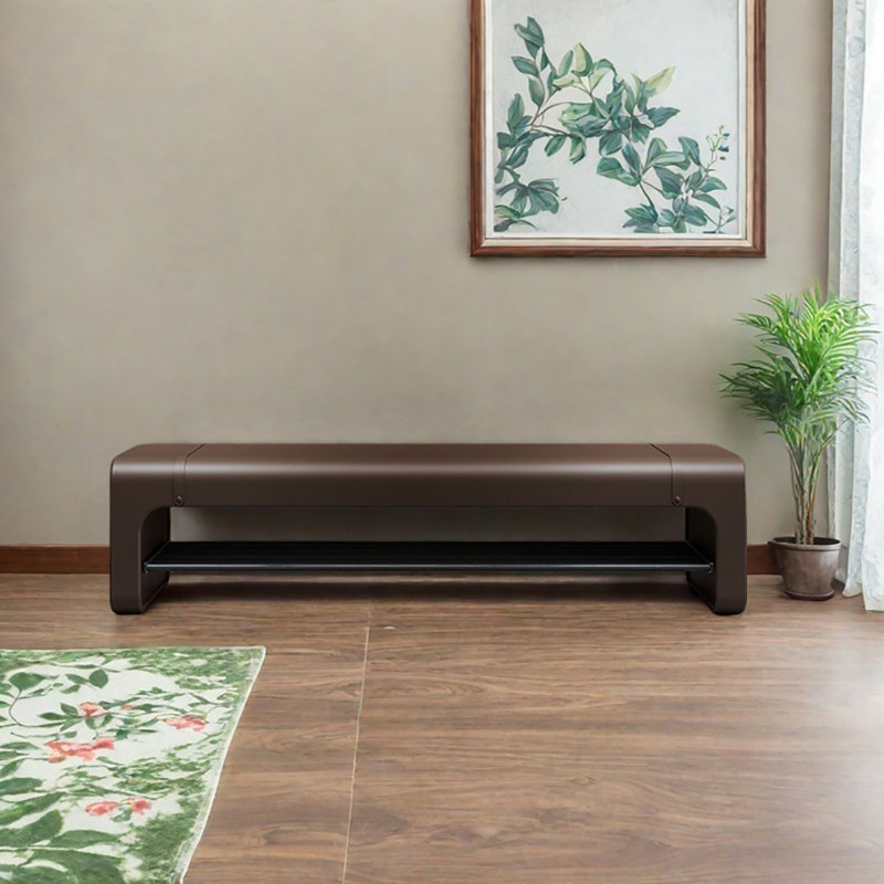 55.1in Shoe Change Stool Shoe Bench, Coffee