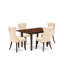 Ensemble de salle à manger 5 pièces comprenant une table rectangulaire en bois avec rallonge amovible et 4 chaises rembourrées, noir-123099960-123099963