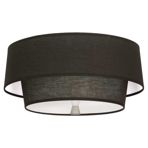 Decker 2 - Light 17" Flush Mount, Modern Brass, Raven Black