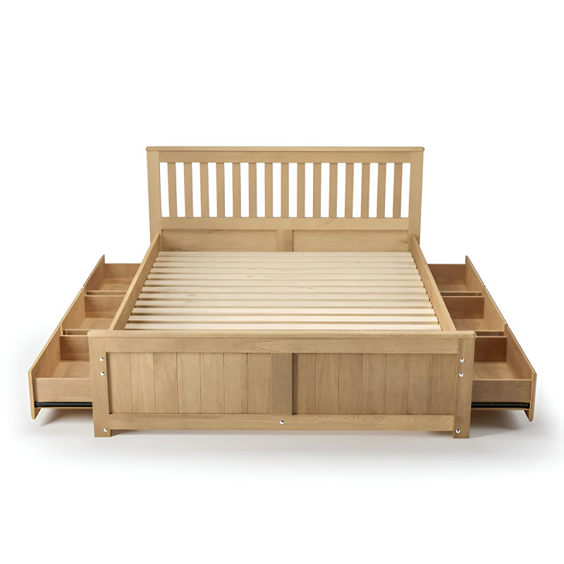 Solid Wood Storage Bed