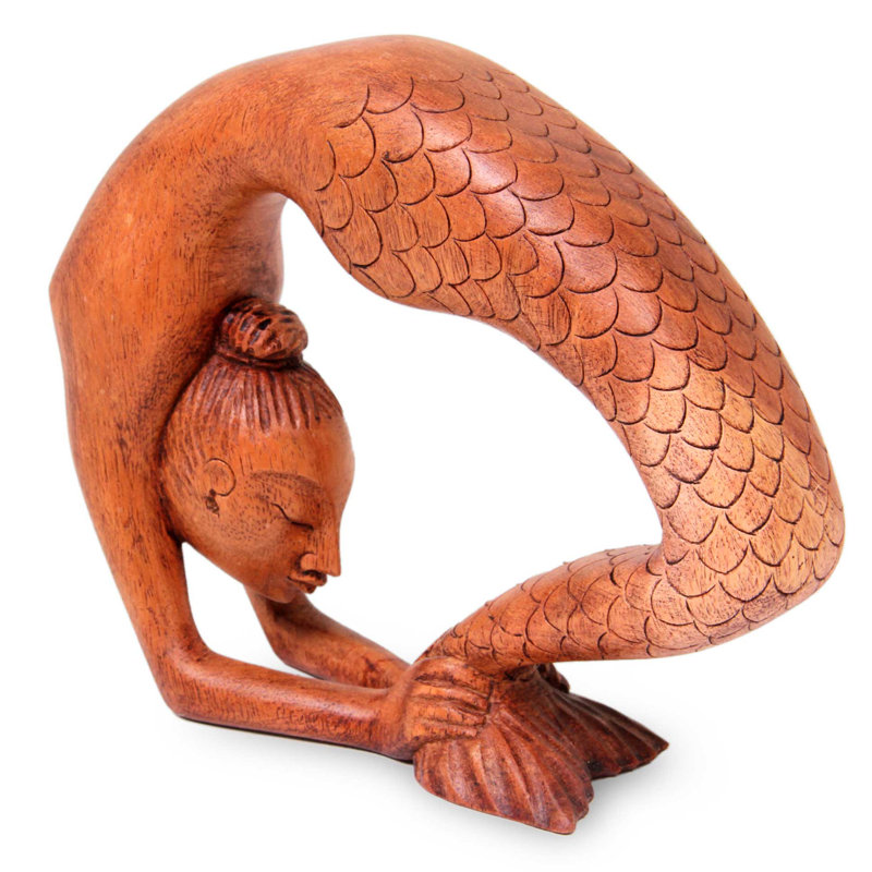 Sculpture Adowlfe signée sirène en bois
