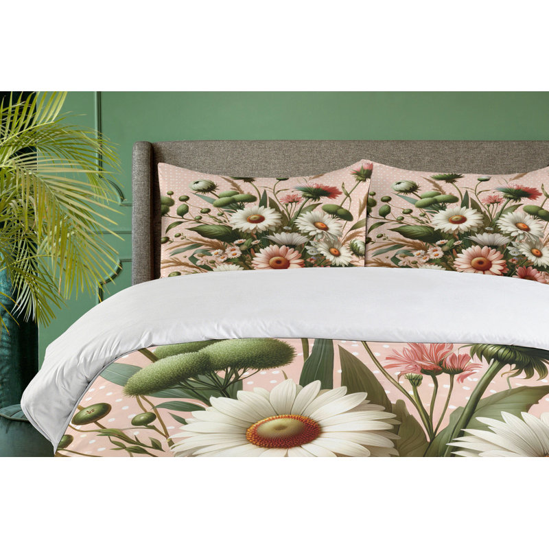 Floral Eucalyptus Duvet Cover, King Duvet Cover + 2 Standard Shams