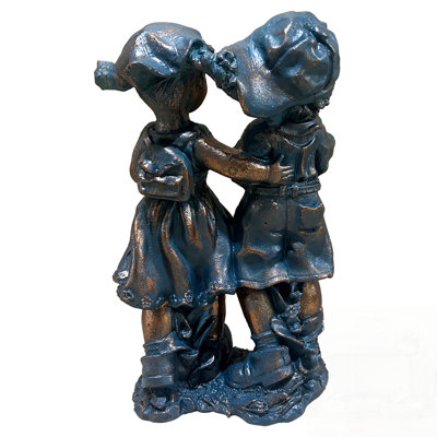 Charming Magnesium Oxide Boy and Girl Statues, Perfect for Garden and Patio Decor, Weather-Resistant and Exquisitely Detailed