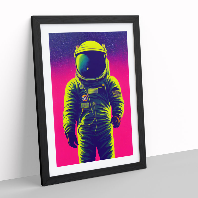 Daring Astronaut - Single Picture Frame Print, 34cm H x 25cm W x 2cm D, Black