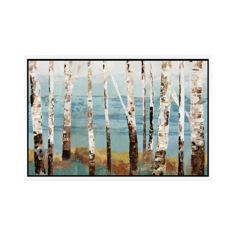 Birch Reflection by Allison Pearce - Print on Canvas, White Framed Canvas, 66.04 cm H x 45.72 cm W