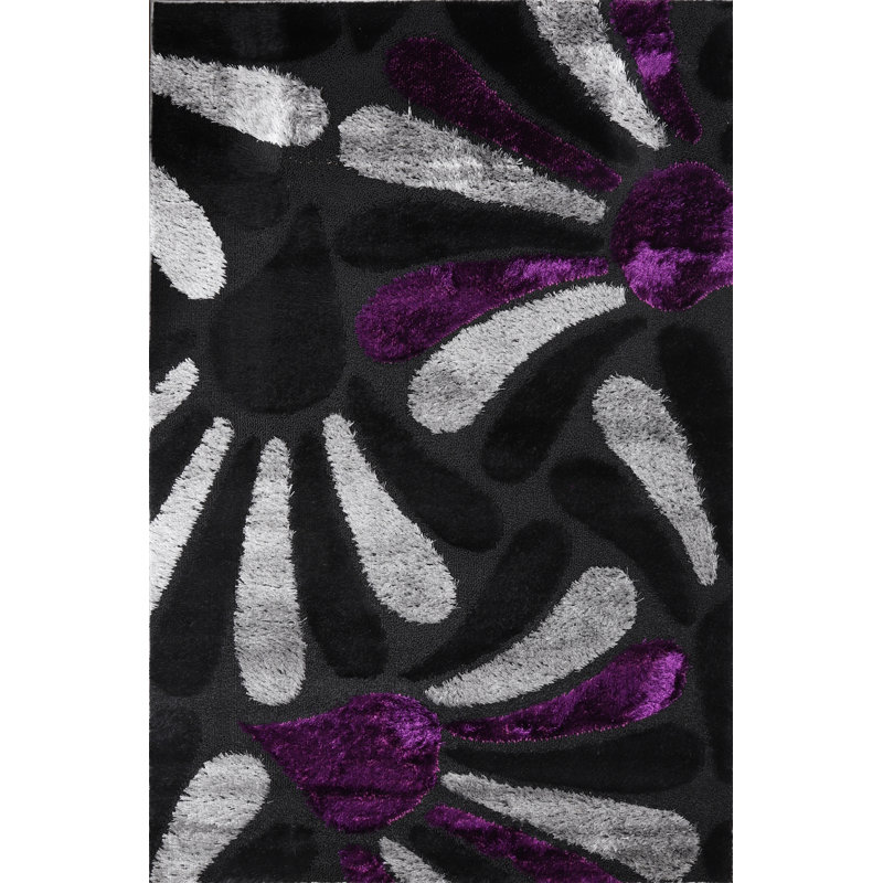 Tapis à poil long gris Allese, Rectangle 2 pi x 3 pi