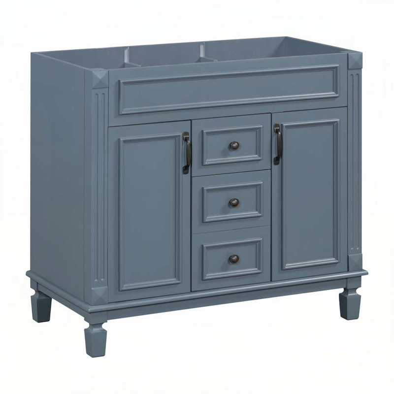 Meuble-lavabo 36 po sans lavabo supérieur, armoire seulement, Bleu
