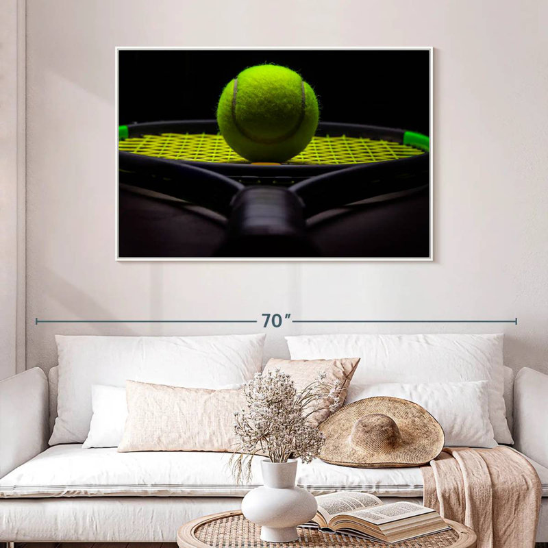 Tennis moderne, Cadre flottant blanc, 40 po x 27 po