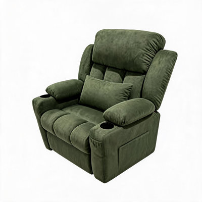 Fauteuil inclinable électrique surdimensionné, massage et chaleur, inclinaison à 150 °, moteur sans balais silencieux, double mémoire, USB, poches latérales, chenille | Beige