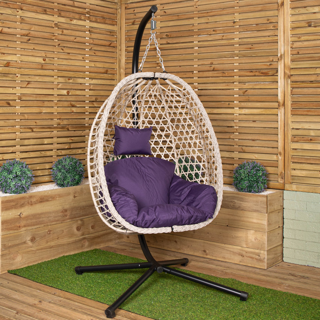 Samuel Alexander Indigo Hanging Egg Chair - Steel/Polyester - 180g - Image 7
