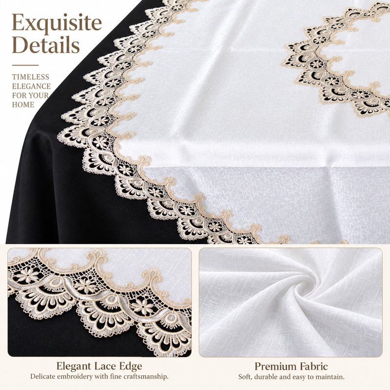 Nappe ronde cavet, Beige / Crème