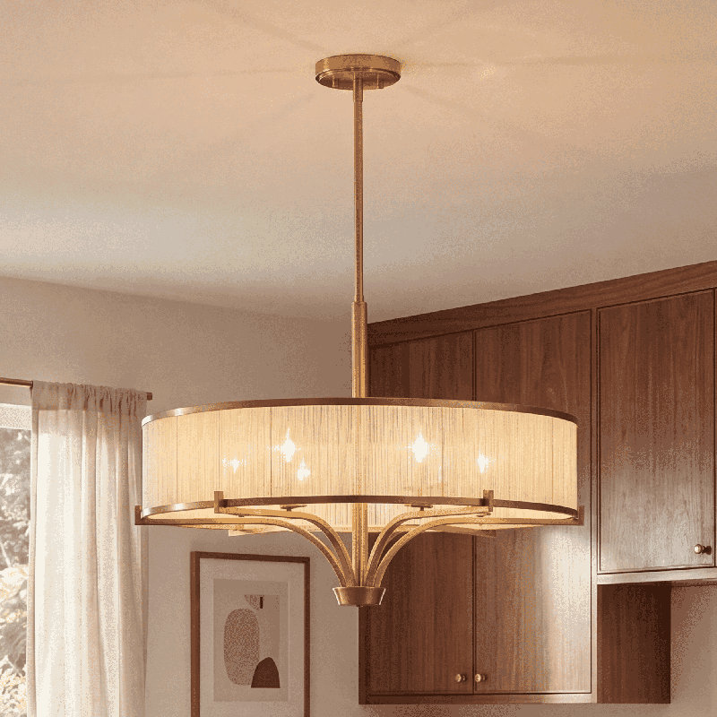  Wynwood 5-Light Chandelier in Warm Brass, 5 Lights, 17.5" H x 24" W x 24" D