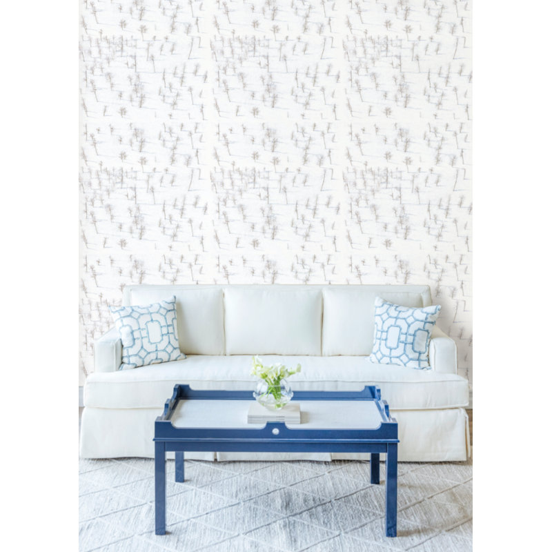 Birch Trees 10' L x 24" W Wallpaper Roll, Non-pasted, Faux Grasscloth