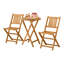 Ensemble bistro 3 pièces en bois d'acacia avec table ronde et deux chaises, finition teck