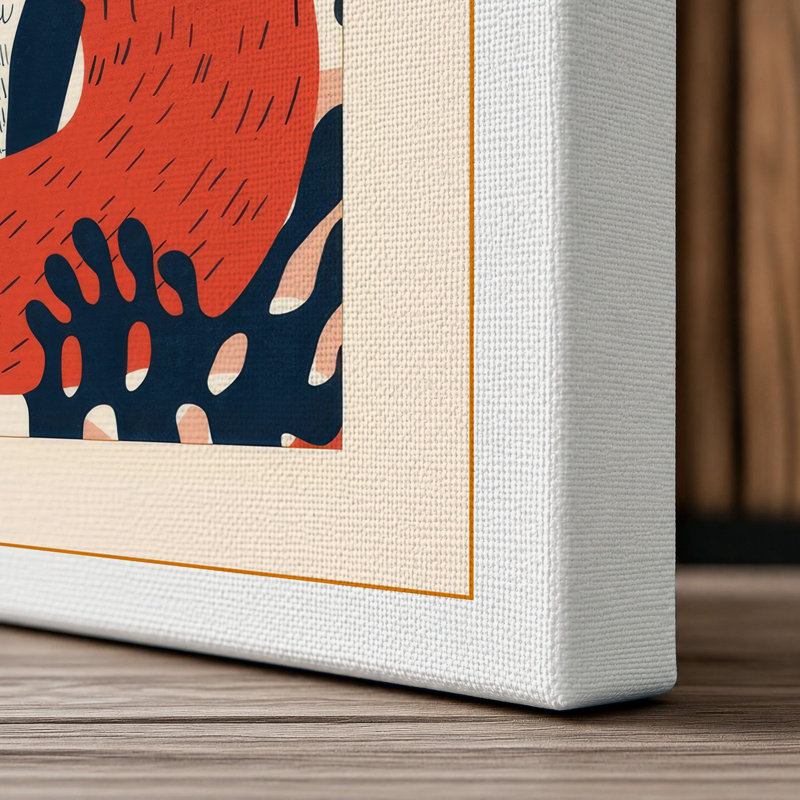 Fox in Foliage Boho 1 Piece Wrapped Canvas Wall Art, 36x24 - 91.4 x 61.0 cm, White Border