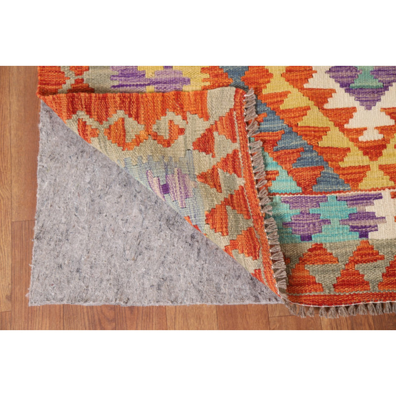 Tapis géométrique réversible en laine 5 x 6