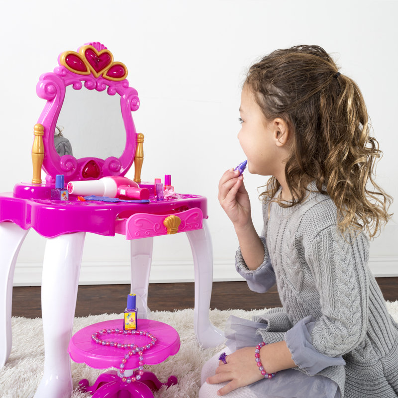 Ensemble de coiffeuse Hey Play Pretend Play, rose