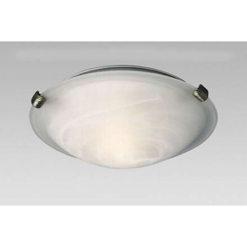 3-Light Chrome Flush Mount With A White Glass Shade