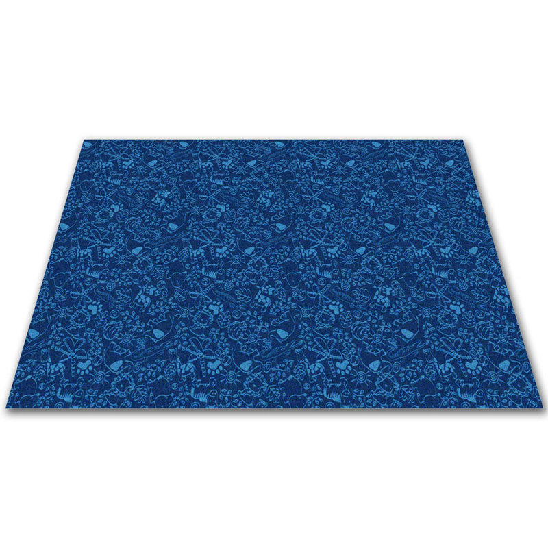 Tapis bleu touffeté Animal Doodles, Rectangle 6 pi x 9 pi