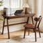 Bureau d'ordinateur 100% bois d'hévéa massif, bureau d'écriture rétro en noyer avec tiroir, structure en A robuste, 39,37 po x 21,62 po, table d'étude de bureau à domicile très épaisse de 1,38 po
