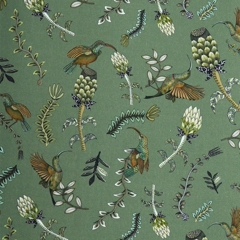 Protea Garden Linen Fabric, Delta