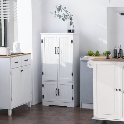 Farmhouse Kitchen Pantry, Floor Storage Cabinet, Cupboard Organizer, White