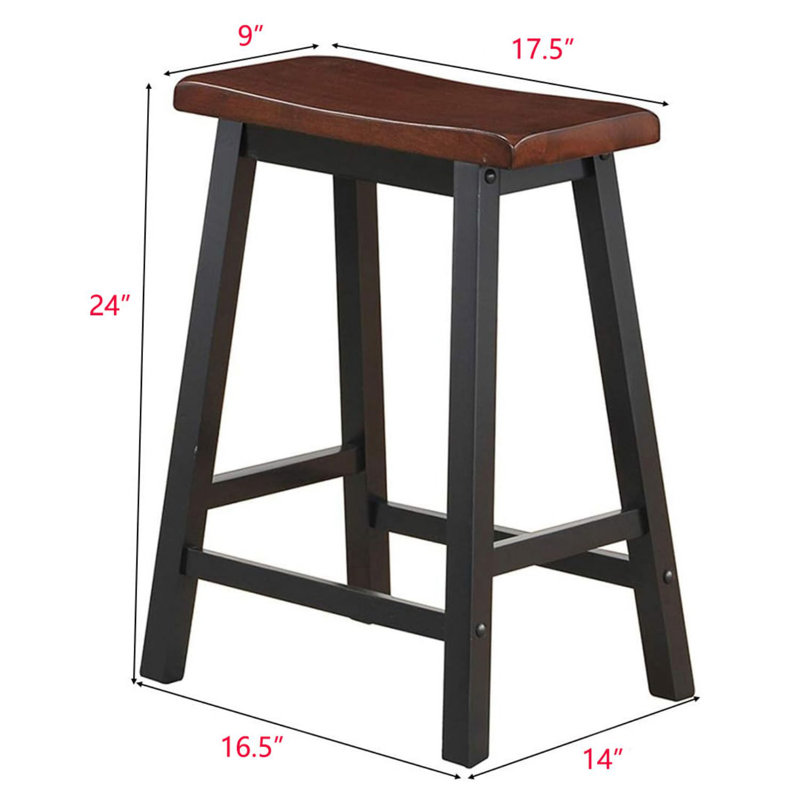 Counter Stool with Metal Frame, Brown/Black