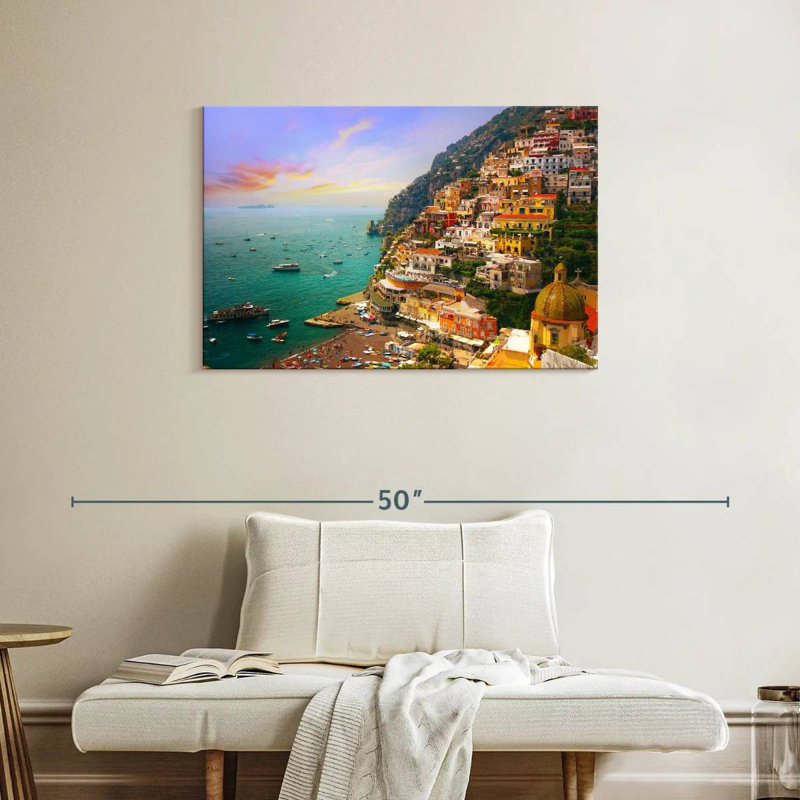 Gillard, village animé de Positano, H 24 po x l 36 po