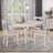 5 Piece Round Dining Table Set for 4, Kitchen Table & 4 Chairs in Antique White-920112949