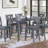 Modern Style Counter Height Dining Set With 6 Cushioned Chairs And X-Cross Back Design, Perfect For Stylish And Comfortable Dining