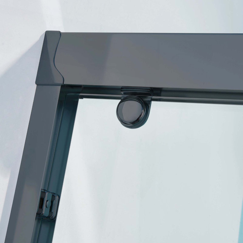 Double porte de douche coulissante, cadre en alliage d'aluminium, verre trempé clair de 5/16 po (8 mm).