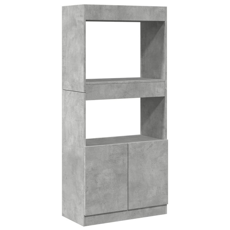 140cm H x 63cm W Standard Bookcase, Concrete grey