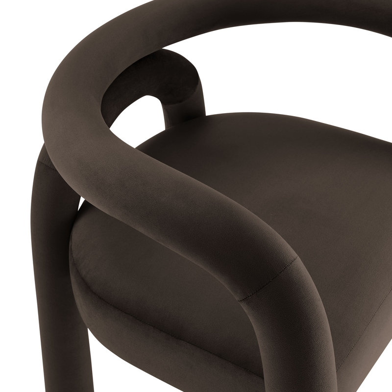 Chaise d'appoint en velours Astrid, Cacao