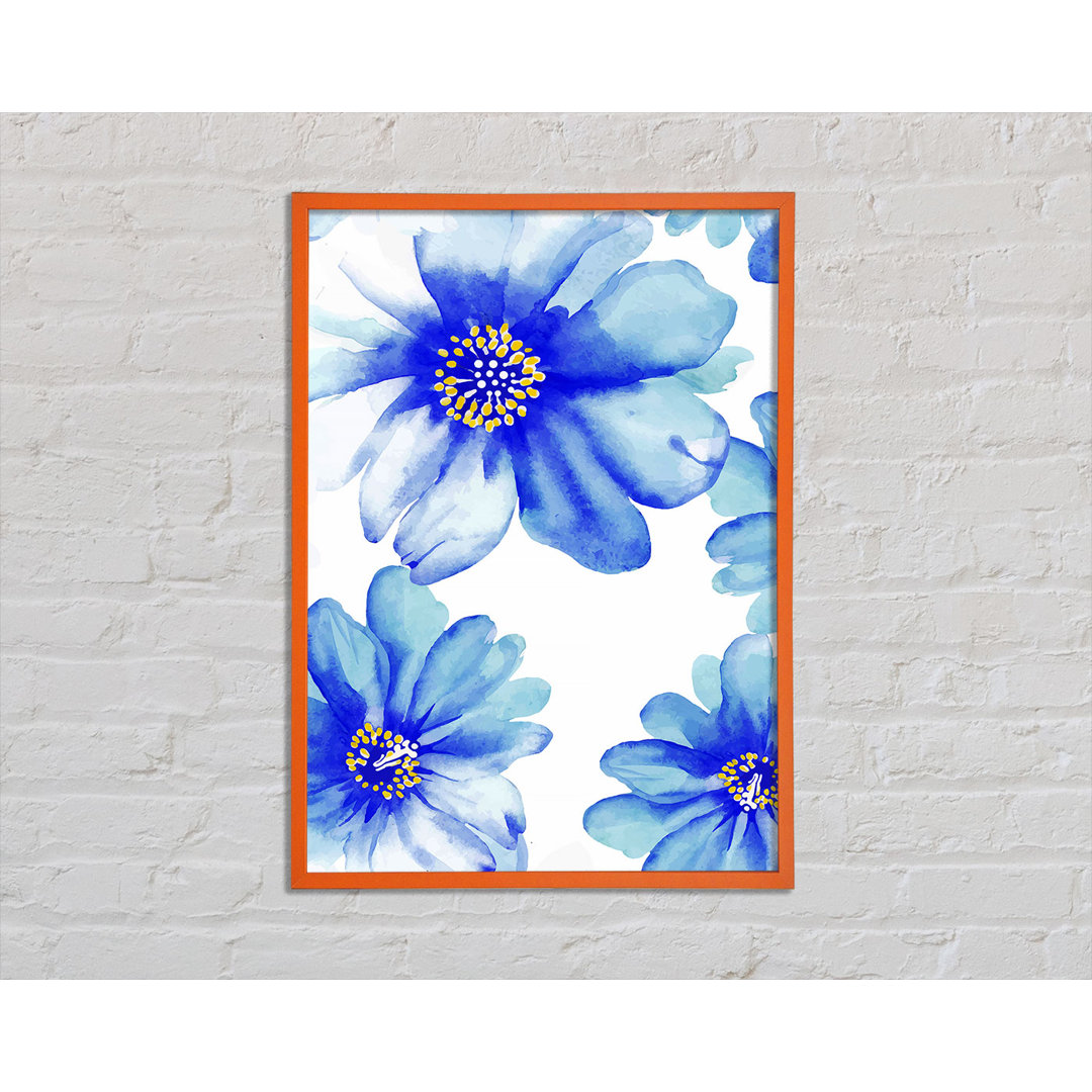 Gilli Stunning Blue Petals - Einzelner Bilderrahmen Kunstdrucke