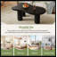 ON-TREND Table basse en nuage de 44 po x 25,9 po avec plateau de 1,5 po d'épaisseur, table de bout irrégulière de style crème avec 3 pieds robustes, table centrale élégante avec bord rond pour le salon, noir