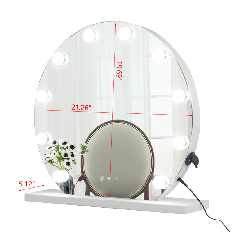 Miroir de maquillage éclairé sans cadre vanwyk