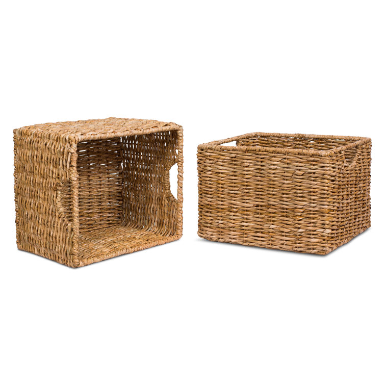 Storage Shelf Organizer Wicker Basket Set