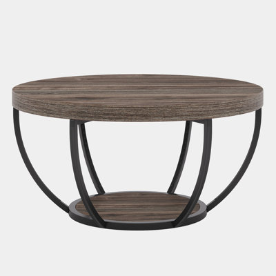 Adalise 2-Tier Round Coffee Table with Storage