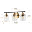 3 phares miroir en verre transparent à intensité variable noir doré