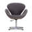 Raspberry Modern Wool Blend Upholstered Metal Swivel Balloon Chair in Gray-1797677488