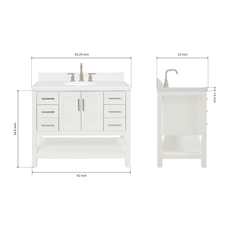 Magnolia Bath Vanity Rectangular Basin S043SWQ, Oval, White