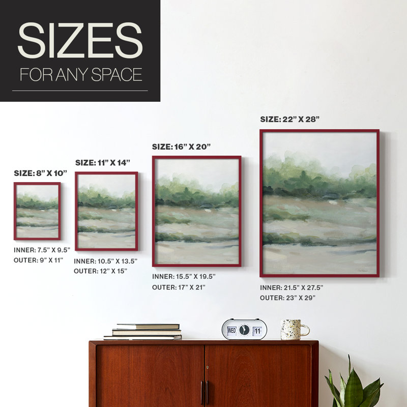 «Faded Morning II», reproduction encadrée - bois massif, H 11 po x l 9 po, Rouge