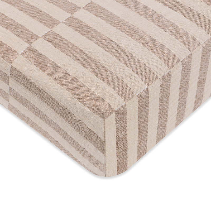 Organic Cotton Cocoa Stripe Muslin Crib Sheet