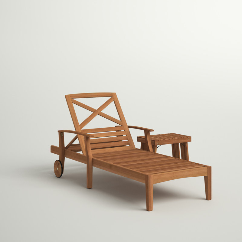Chaise longue inclinable avec table Herbert