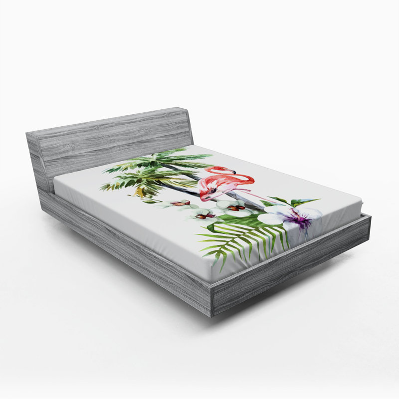Flamingo Microfiber Fitted Sheet, Full Fitted Sheet