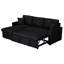 Canapé-lit modulaire réversible en tissu noir avec et